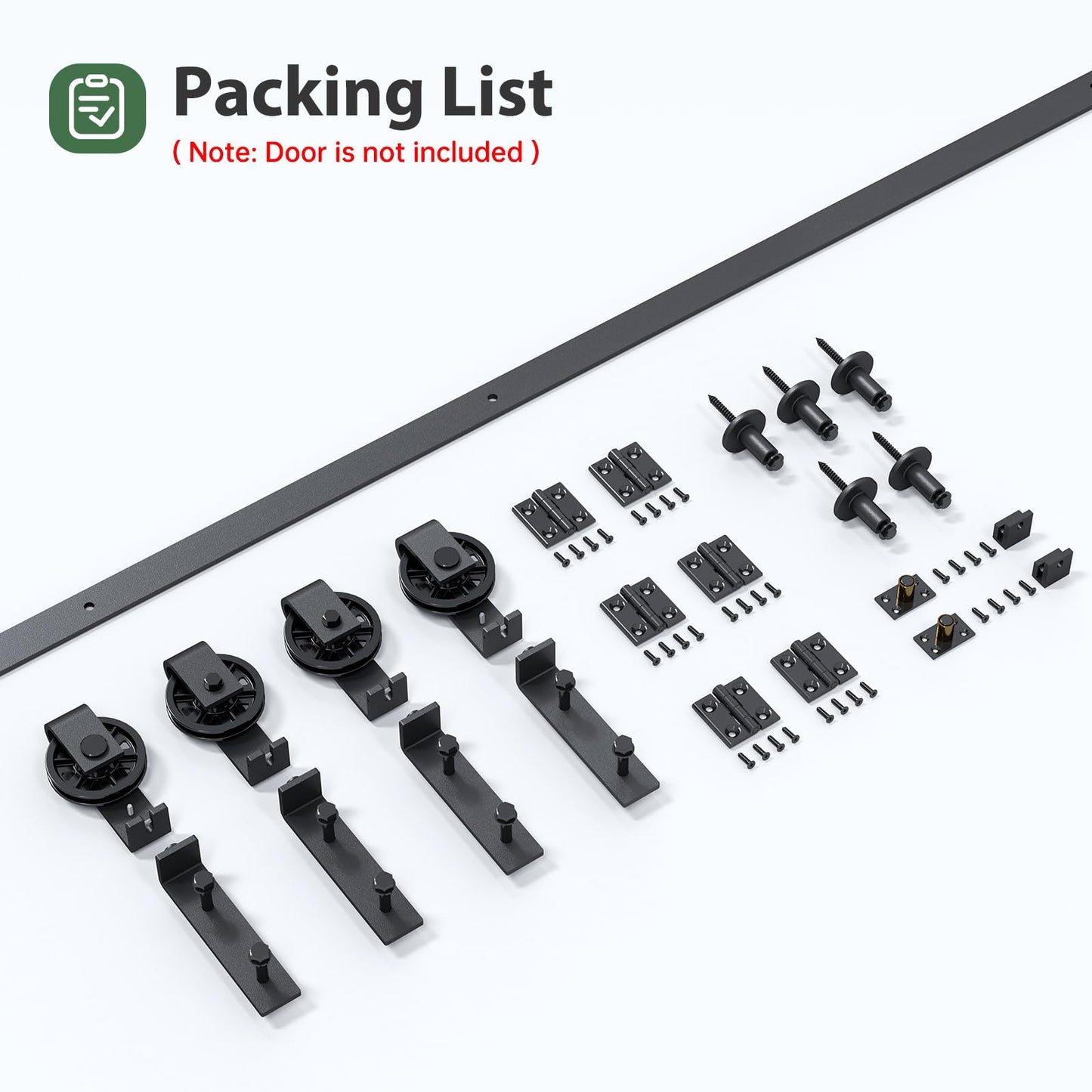 Roymelo 64" Bifold Sliding Barn Door Hardware Track Kit,Side Mounted Black Spoke Wheel Roller,Smoothly and Quietly,Assembly Easy,Fit Four 15" Bi-Folding Doors (Door Not Included)