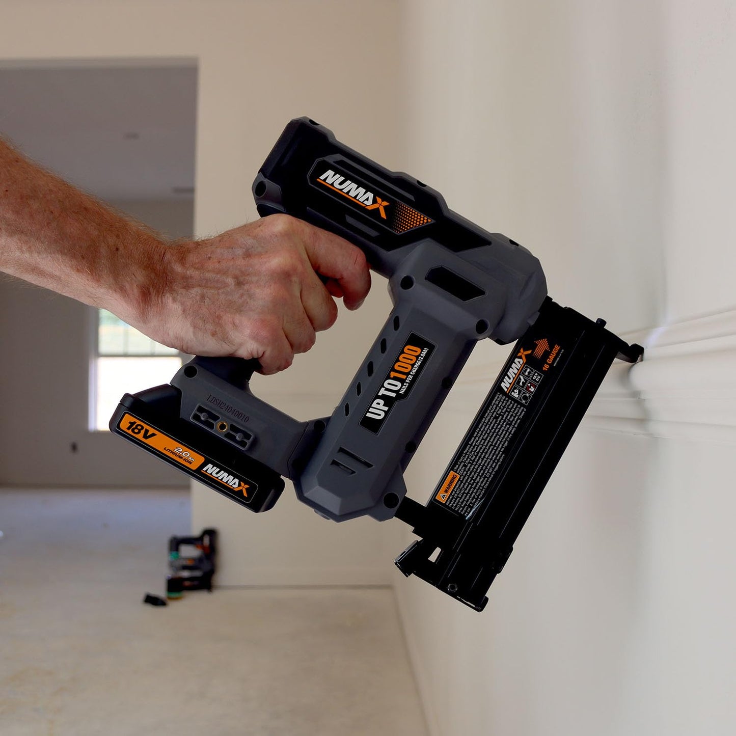 NuMax 18V Cordless 3-in-1 Nail Gun Kit – 2" 16 & 18 Gauge Finish Nailer, Brad Nailer, and Narrow Crown Staple Gun – Includes Battery, Charger & Fasteners – S18V31618G