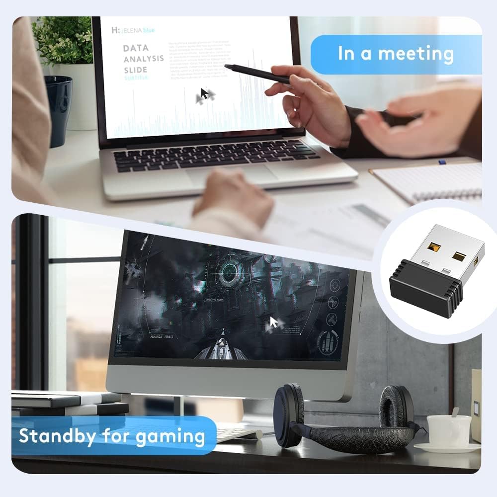 WFB 2 Pcs, Mouse Jiggler Undetectable Mover,USB Port for Computer Laptop,Keeps PC Awake,Simulate Mouse Movement