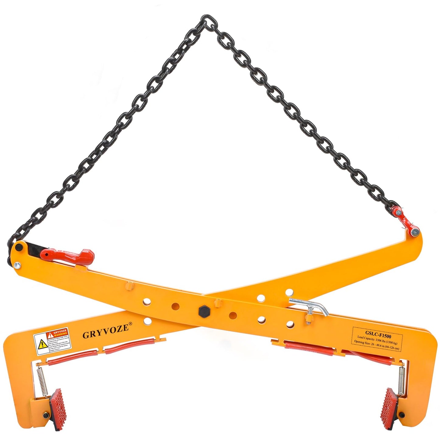 GRYVOZE 3306 lbs Granite Slab Lifting Clamp, Adjustable Range: 26"-49.6", Heavy Duty Stone Lifting Clamps for Carrying and Vertical Transport of Marble, Concrete Blocks, Slate Sheets, Curb Stones