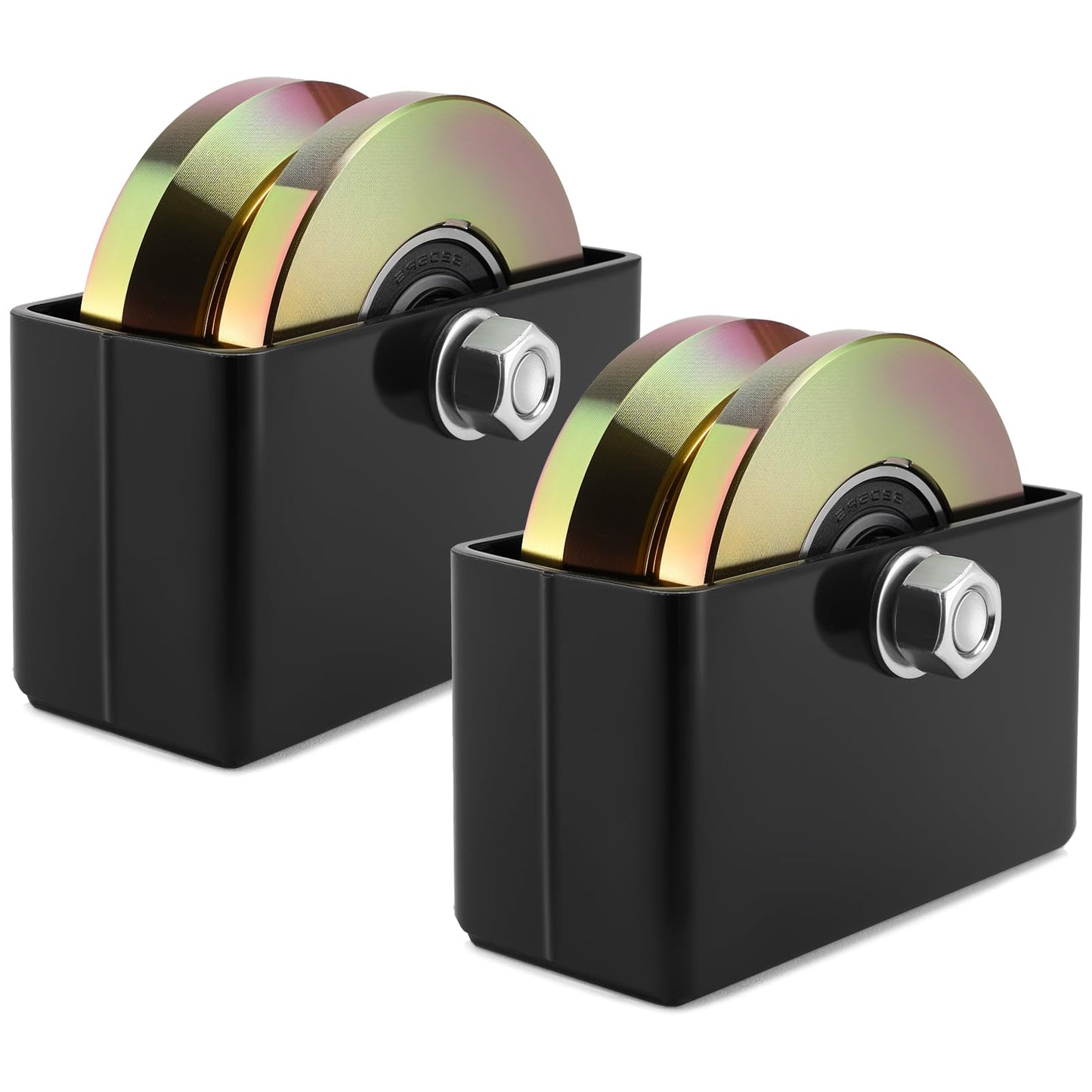 Soiiw 4" V Groove Sliding Gate Rollers Wheel 2 PCS Slide Wheels 1-3/4" Width 45# Solid Steel with Welded Bracket Double Bearing 3000 Lbs Capacity for Driveway Fence & Industrial Sliding Gates