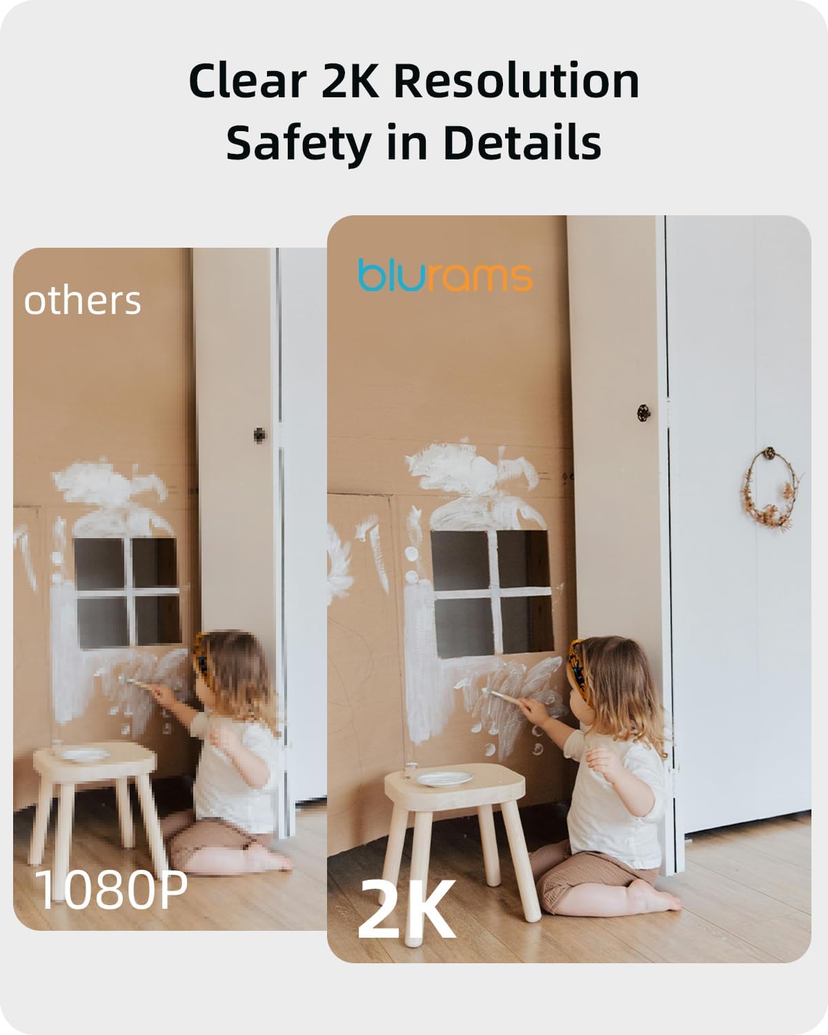 blurams 2K, 360-degree 2-Way Security Camera Baby Monitor Dog Camera for Home Security w/Smart Motion Tracking, Phone