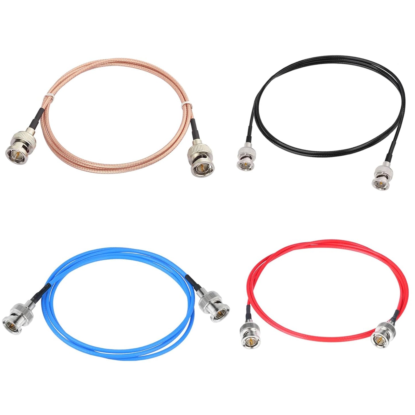 3G 3ft 75 RG179 (4-Pack) 3G-SDI 4K Superbat HDSDI SDI BNC Cable Ohm BNC Male Connector Coax Cable for Camera Monitor