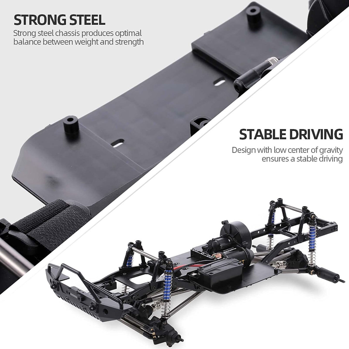 SHUAIGUO 313mm Wheelbase Chassis Frame for 1/10 AXIAL SCX10 II 90046 90047 RC Crawler Climbing Car DIY