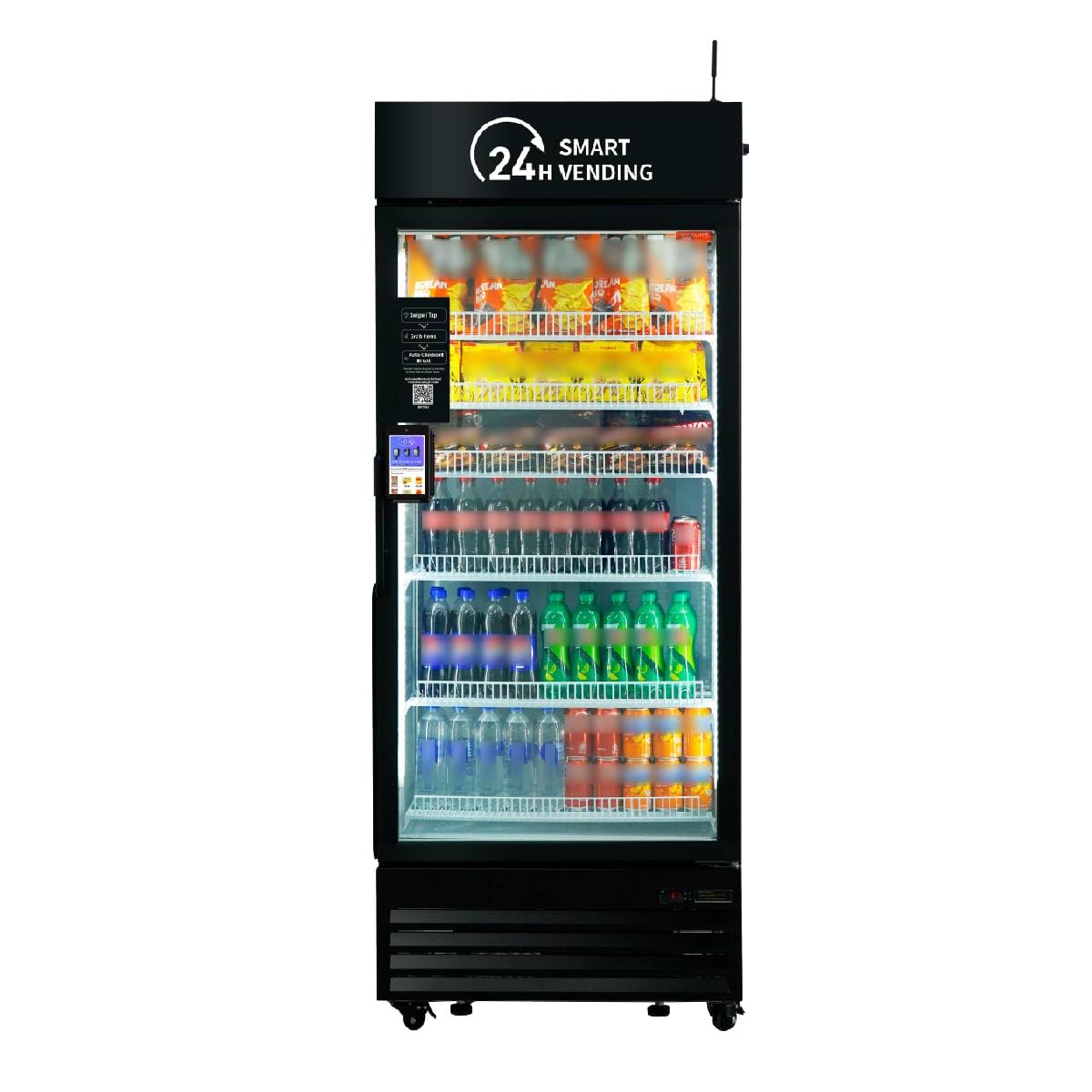 Vending Machine,Smart Refrigerated Vending Machine with Touch Card Reader (Black, Max)