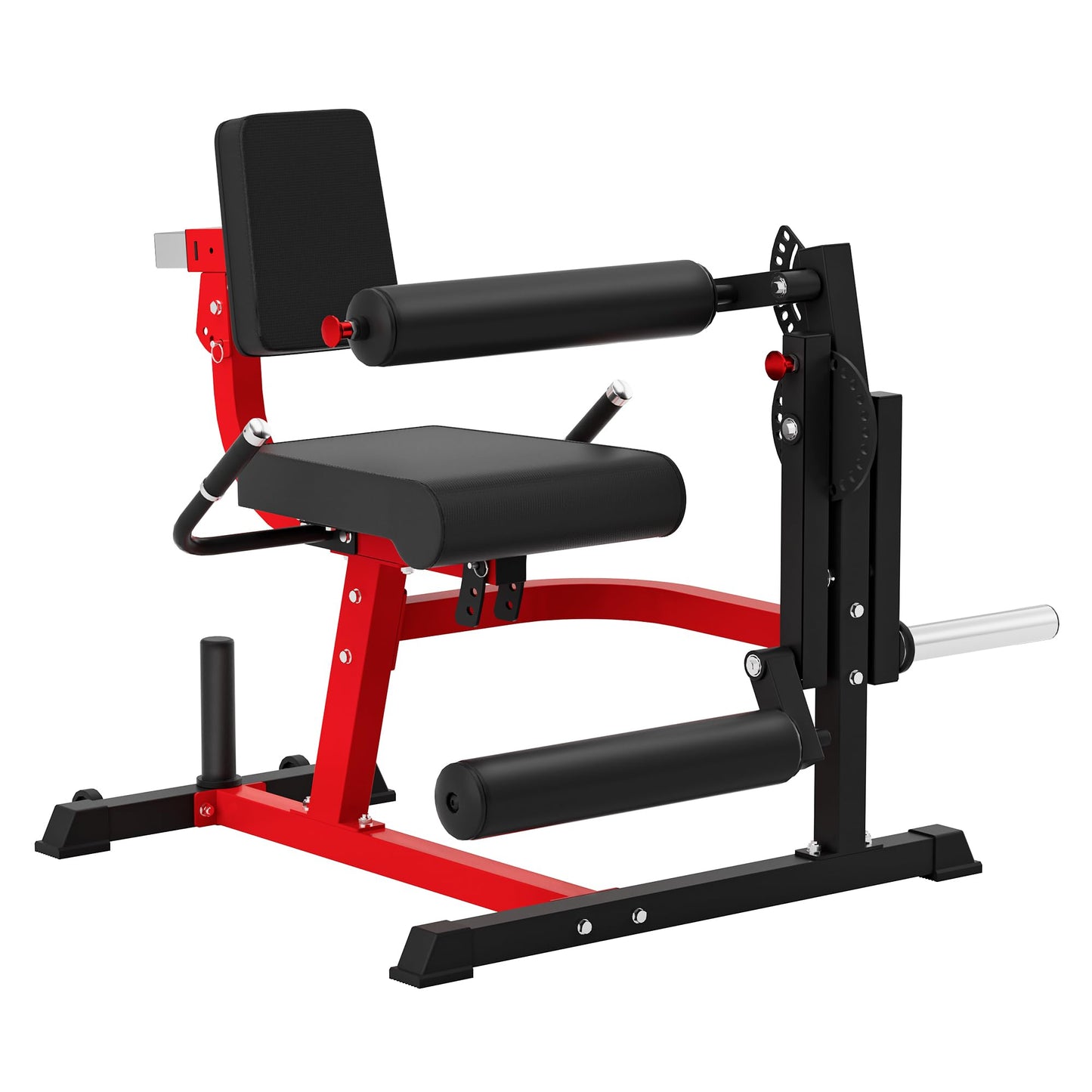 XGEME Leg Extension and Curl Machine, 2-in-1 Seated Lower Body Strength Training Equipment for Home Gym, Adjustable Leg Developer with High-Density Foam Rollers, Fits 1" & 2" Weight Plates