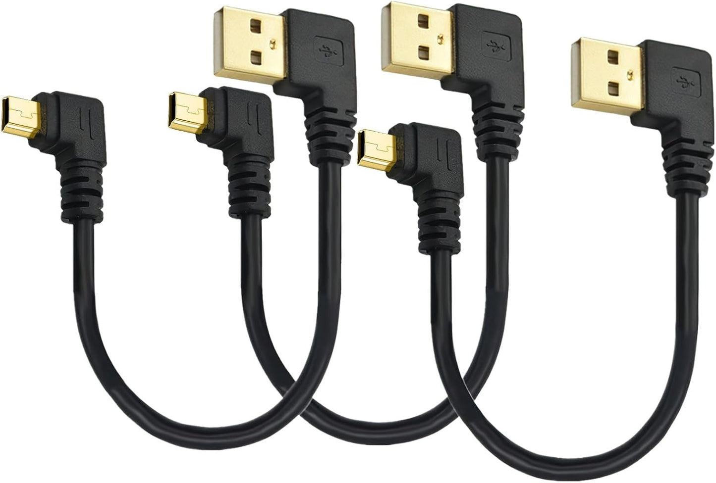 (6Inch, 3-Pack) Herfair Dash Cam Cable Right Angle USB to Mini USB Cable Power Charger Cord for Dashcam, Dashboard