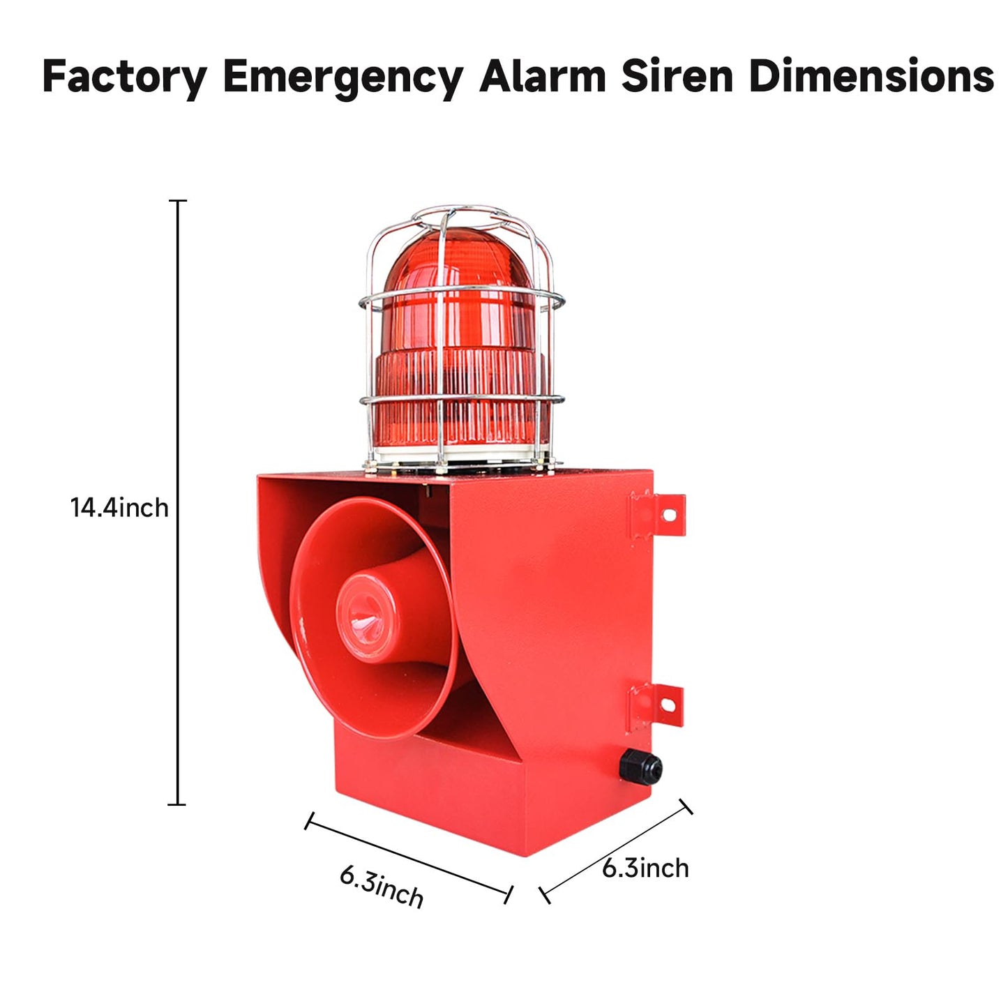Y DIANS S Alarm Siren IP66 Waterproof Outdoor 130dB Horn 45W Security Sirens for Ports, Docks, Factories, Schools, Homes AC 110V-120V SLA-05G