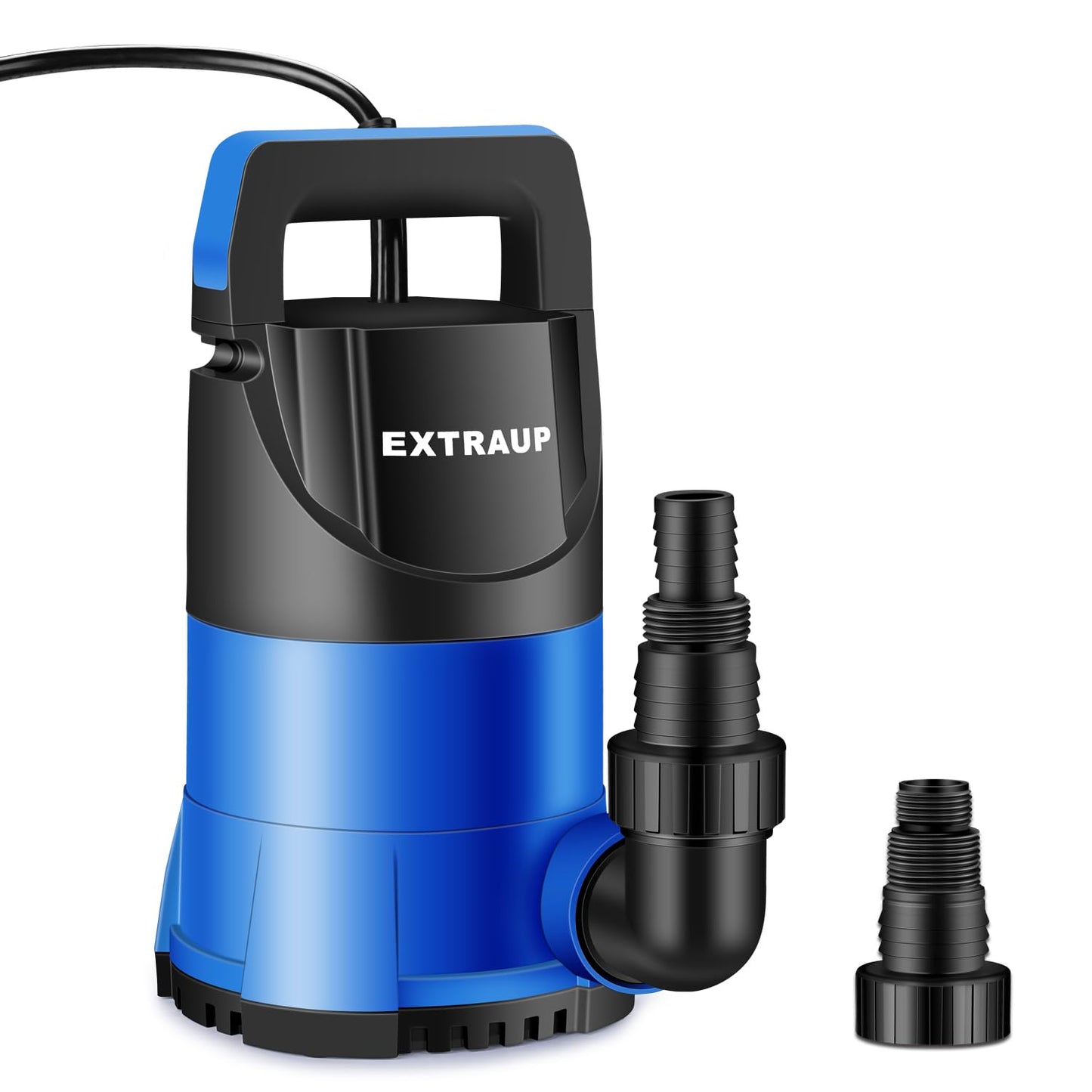 EXTRAUP Sump Pump 1HP Clean/Dirty Submersible Water Pump, Electric Thermoplastic Portable Utility Pump 3900 GPH low suction for Swimming Pool Garden Pond Basement Window Wells with 16.4ft Power Cord