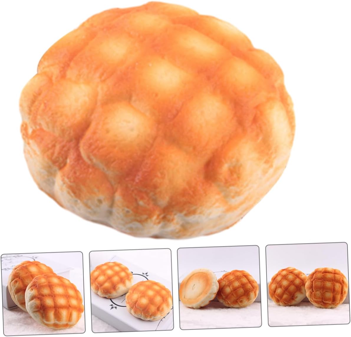 10pcs Yardwe Lifelike Pu Pineapple Bread for Bakery Display Kitchen Decor Photography Props Soft and Safe Artificial