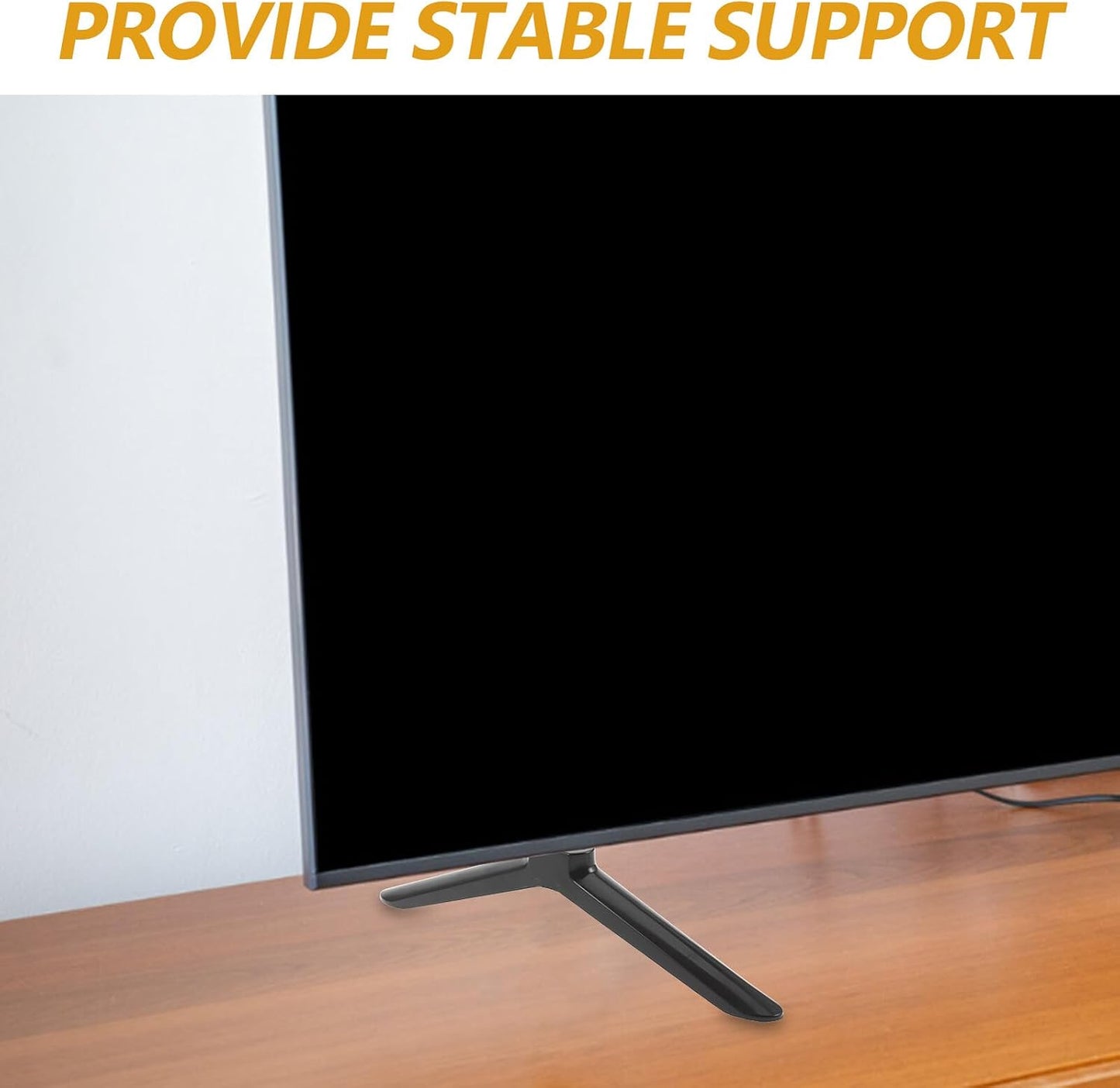 BEBEMOKO 32-inch Tv Stand Legs Replacement for Flat Panel Tv Black Non-Slip Base Support with Screws and Anti-Skid Feet