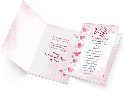 Beixian Valentines Day Cards Gifts for Wife from Husband, Unique Wife Valentines Day Gifts for Her -8x5.3 Inches, Double-Sided