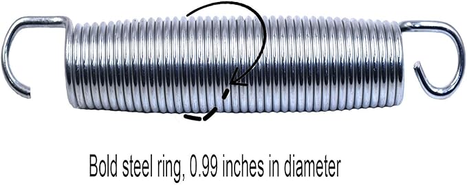 Bold and Thickened Steel Ring 5.5" Trampoline Springs Heavy Duty Galvanized Steel Replacement Spring Set ，Come with Free Triangle Hook-Hook(10 Pieces)