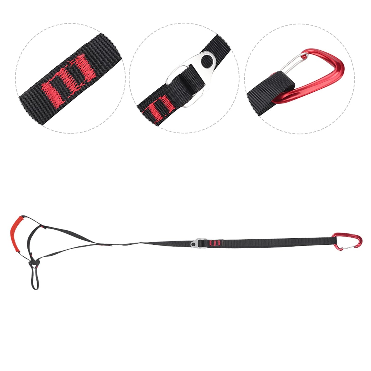 Yulatik 2.6-4.4 FT 16KN Foot Ascender, Adjustable Climbing Ascender Strap Rope Foot Belt Rock Climbing Rappel Rescue for Mountaineering, Rock Climbing, Engineering Protection