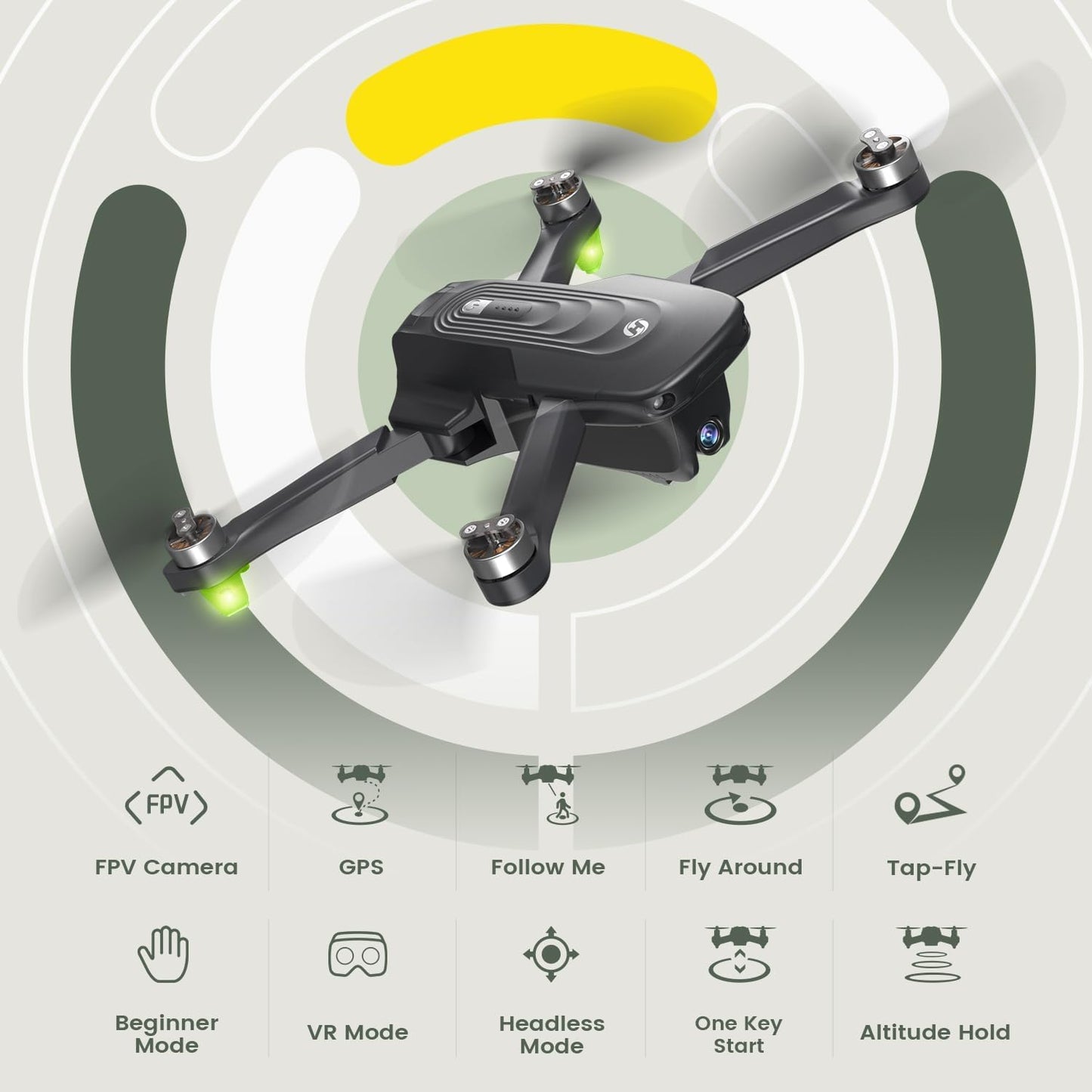 Holy Stone HS175D GPS Drone with 4K Camera for Adults, Under 249g, Foldable RC Quadcopter with Auto Return, 46 Mins Long Flight, Follow Me, Brushless Motor, Circle Fly, Waypoint Fly, Altitude Hold