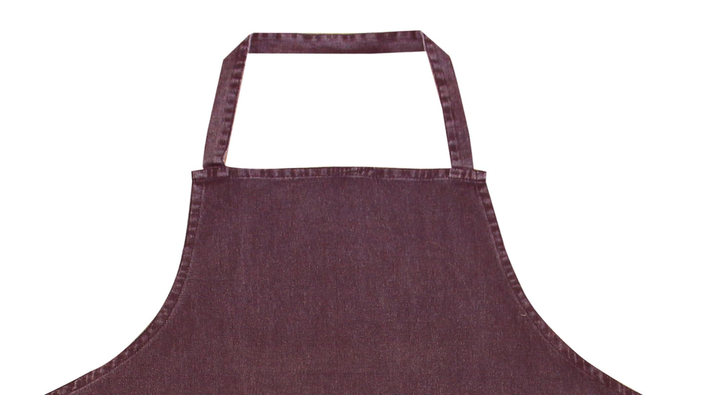 AKCOT 100% Cotton washed Apron with Pocket and Adjustable Neck with Long Ties Apron 25" X 31" for Women Men Chef Cooking, Baking, Gardening, Brown