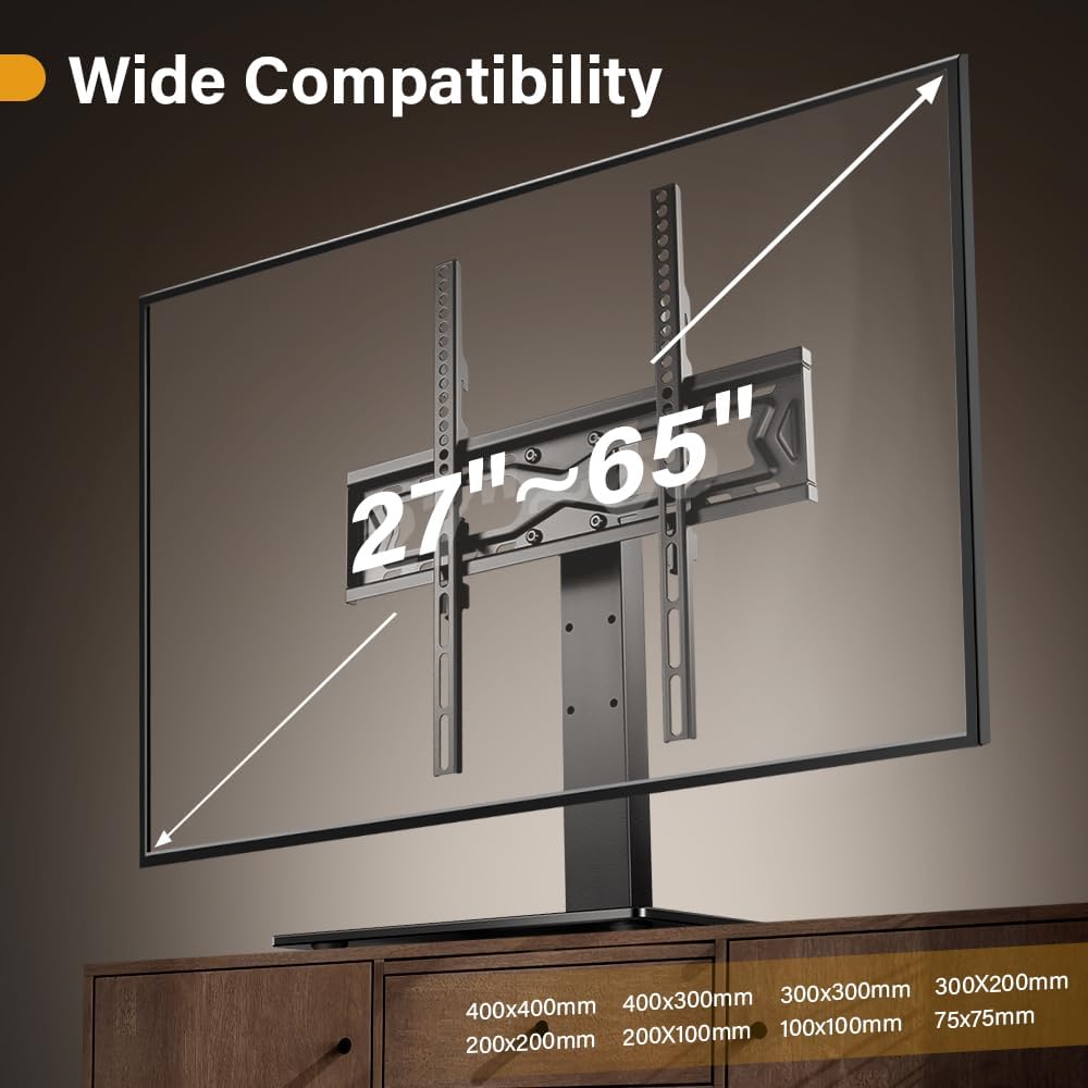WKWKER 27-65 inch 30 400x400mm Universal TV Stand for LED LCD TV Swivel Table Top Television Stand with Degree Height