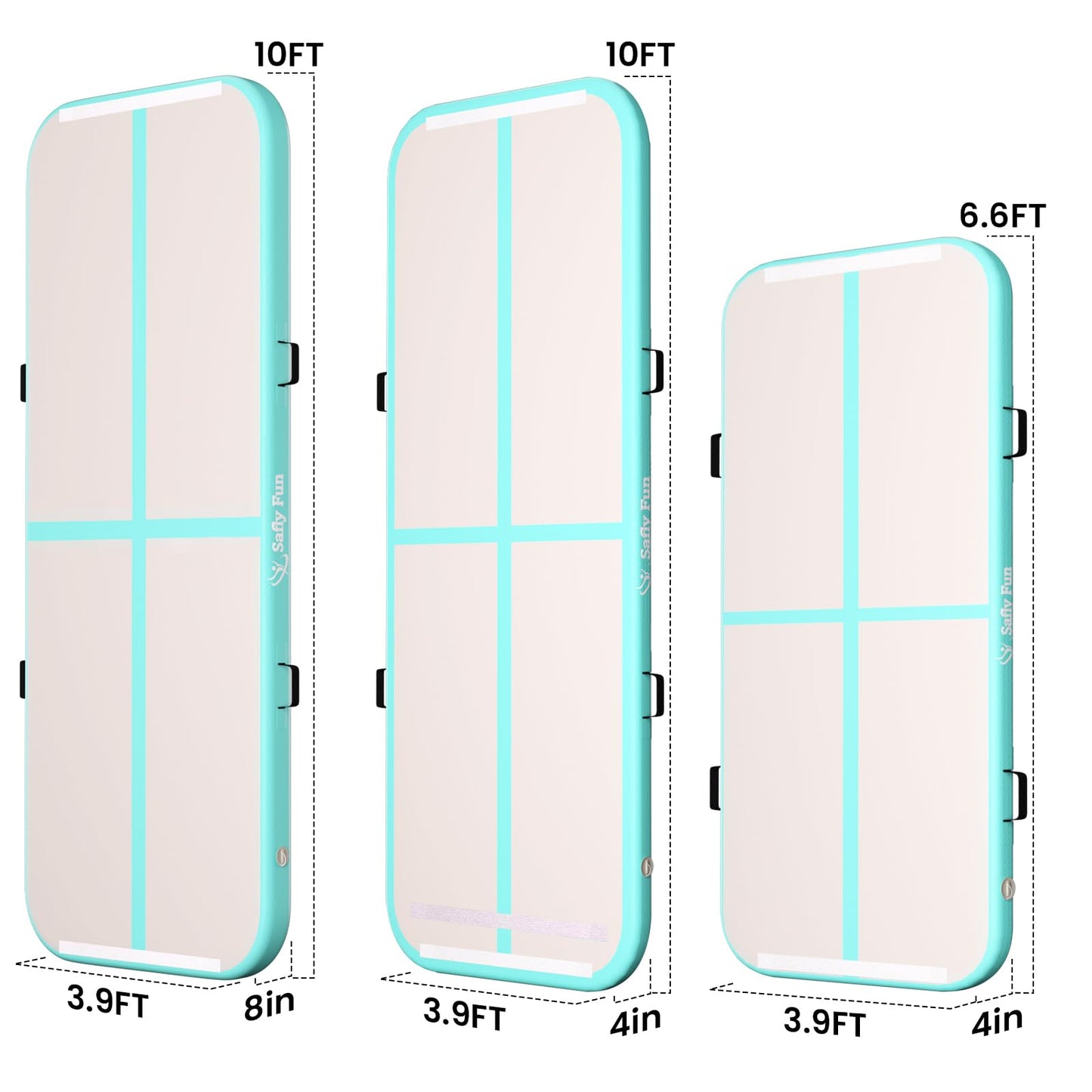 Inflatable Gymnastics Mat 6.6ft Air Tumble Track Training Mat 4 inches Thick Tumbling mat with Electric Pump for Home Use/Tumble/Gym/Training/Cheerleading/Water/Yoga