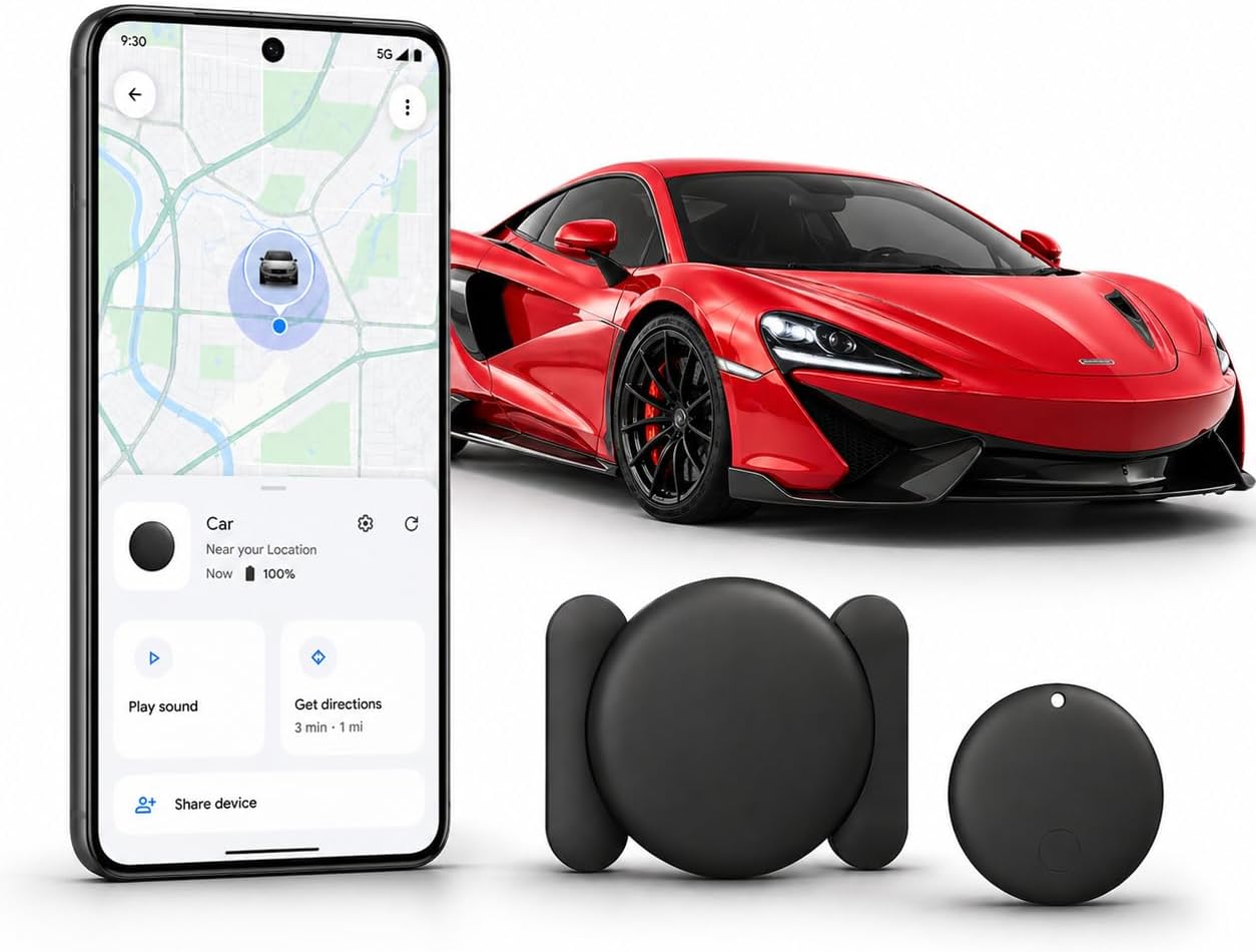 JNLIK GPS Tracker for Vehicles,Magnetic Waterproof Car Tracker, No Monthly fees, Mini Portable GPS Tracker for Cars