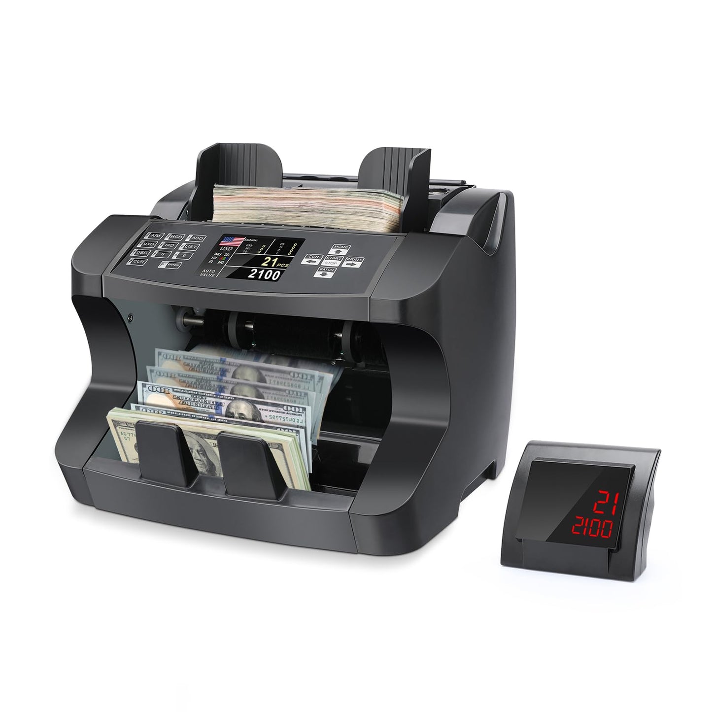 Cashtek N10 Money Counter Machine Mixed Denomination, Bill Value Counting for US Dollar with UV/MG/IR Counterfeit Detection, Small Business Commercial use