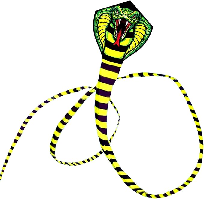 Large Cobra Kite for Adults Kids Boys with Super Long Tail, Extra Easy to Fly, Best Huge Kites for The Beach/Party/Field/Park, It Will Dominate The Sky!