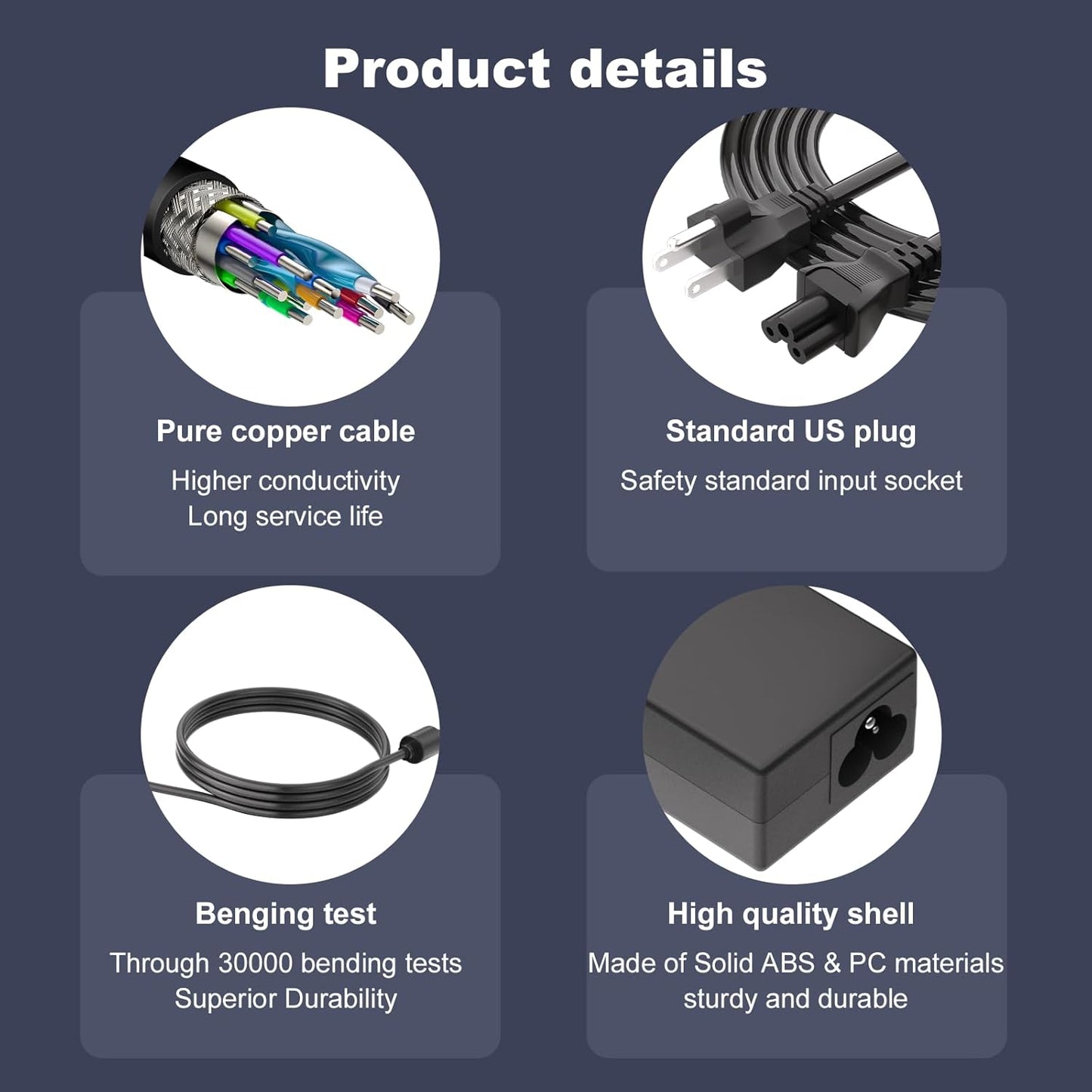 VillaCool 24V 2.5A AC/DC Power Supply Adapter Transformers Cord Compatible with JBL Vizio Polk Soundbar LED Strips CCTV