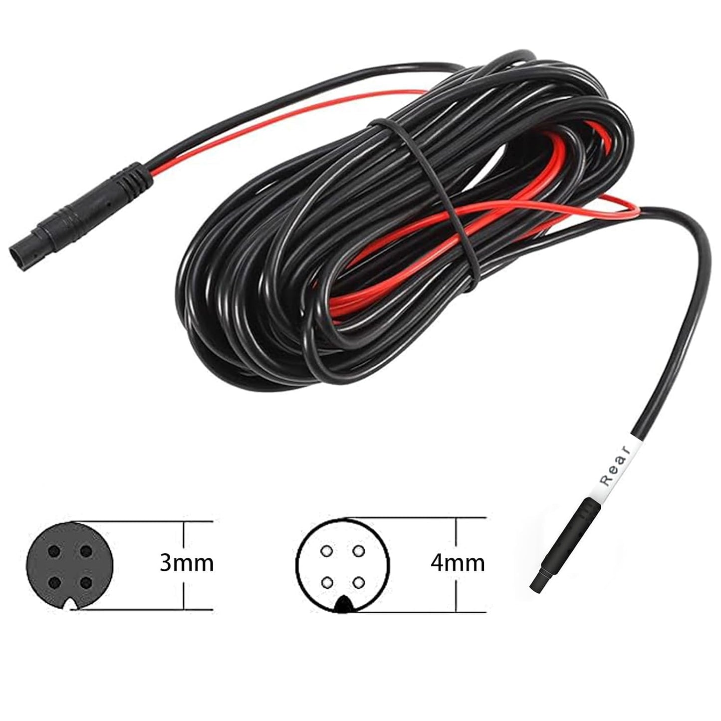 18ft D90/D90-4CH-MINI/J20/J30/H5 PRUVEEO Rearview Camera Extension Cable for Dash Cam, Car Recorder Reverse Backup