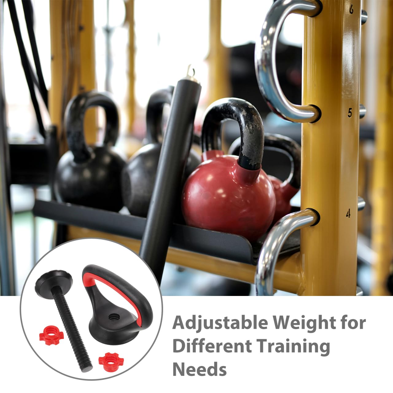 LIOOBO Kettlebell Handle for Dumbbells: Adjustable Kettlebell Grip Attachment for Strength Training, Portable Dumbbell Converter Adapter for Home Gym Workout Fit Adjustable Weights