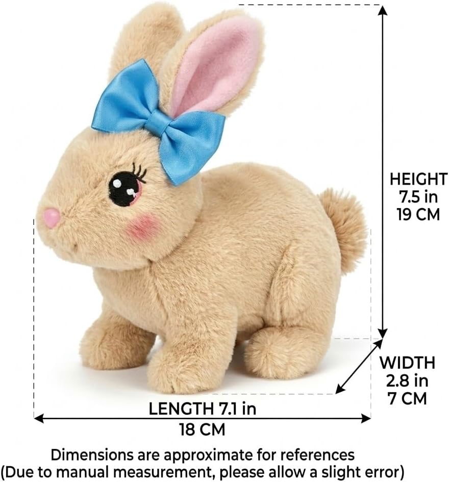 Skiennix Interactive Easter Bunny Toy - Animated Plush Rabbit with Sounds & Movements | Brown