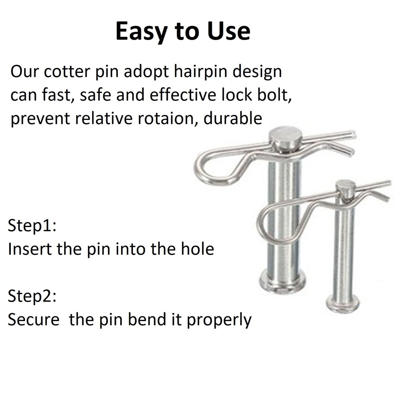 10Pcs Heavy Duty Hitch Pins Clip R Clips Cotter Pins Spring Retaining Wire Hair Pins， Strong Spring Tension Large for Trailer Tractors Mower Carts Truck Pin Clip Zinc Plated M3.5x75mm
