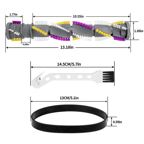 Brush Roll & Belt Kit for Bissell CleanView Swivel Rewind Vacuum Fits 2252 2253 2254 2256 2258 2259 2260 2316 2486 2487 2488 2489 3195 3196 3197 3197A 3198 3198A Replace Parts 1604545 1600159 1611230