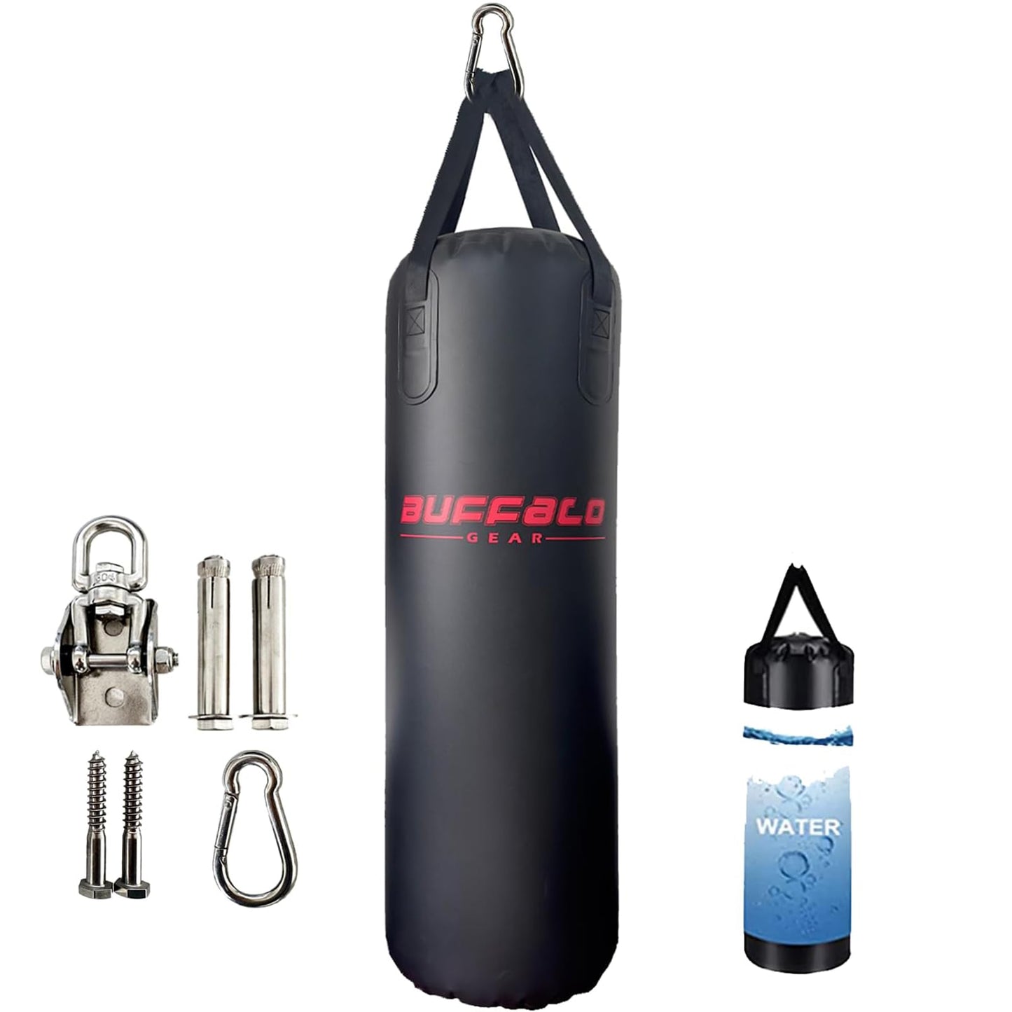 Buffalo Gear Water Punching Bag for Adults, 225LB Adjustable Durable Heavy Punching Bag for Kickboxing Boxing Gym Home Training