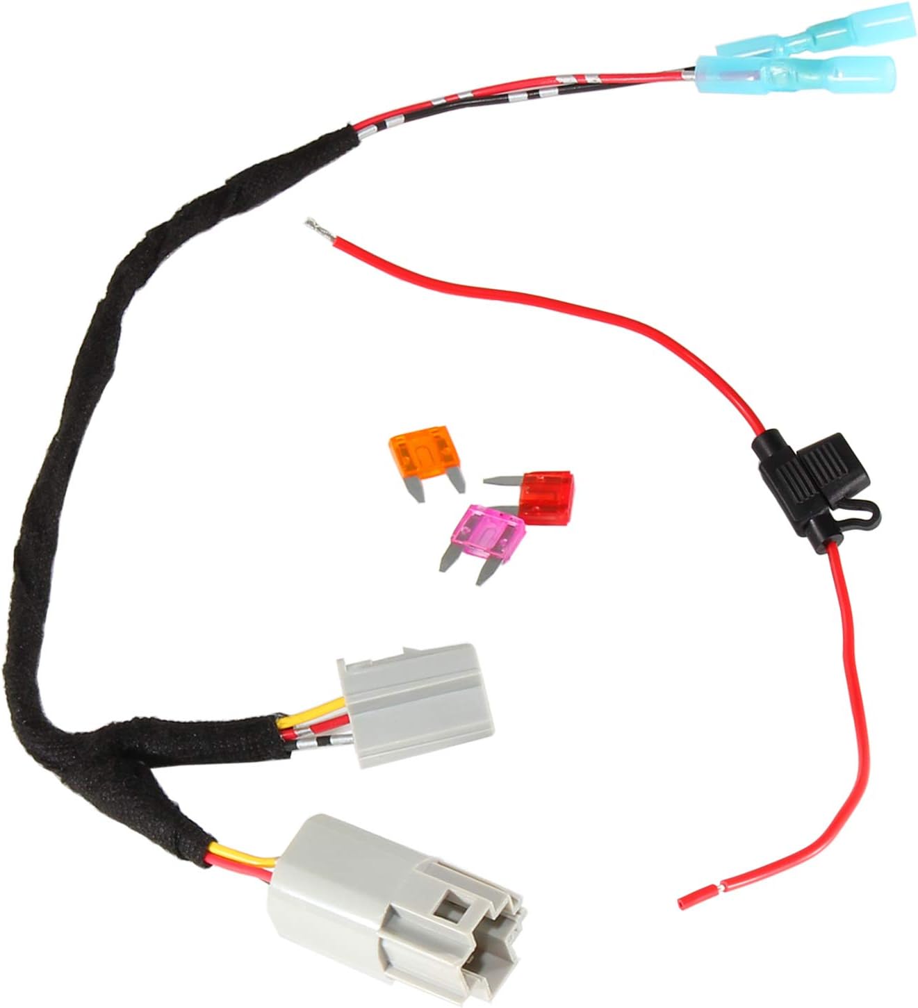 12 2001-2022 RED WOLF Volt Power Adapter Wiring Harness Switch Connector Plug w/Fuse for Chrysler Dodge Ram Power