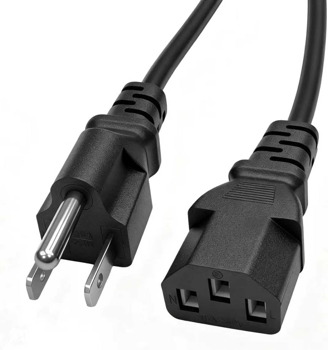 LIFKAHY 5ft 3 Prong Power Cord Replacement for HP Dell Acer Asus Lenovo Laptop Power Cable
