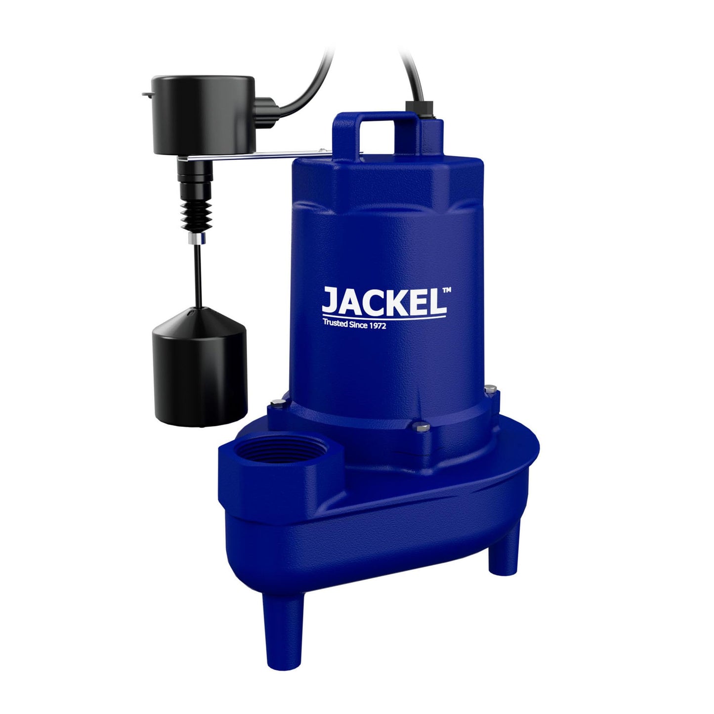JACKEL SEW500CIV 1/2 HP 9300 GPH Cast Iron Submersible Sewage Pump with Piggy-Back Vertical Float Switch
