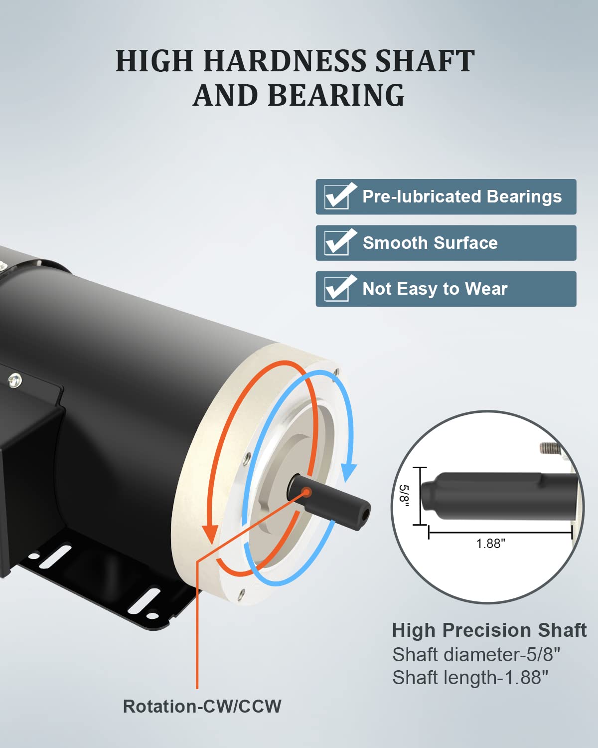 Electric Motor 3HP, Air Compressor Motor, 3450RPM General Purpose Motor,Three Phase Motor 230V/460V CW/CCW 5/8" Shaft Diameter TEFC 2Pole 60HZ