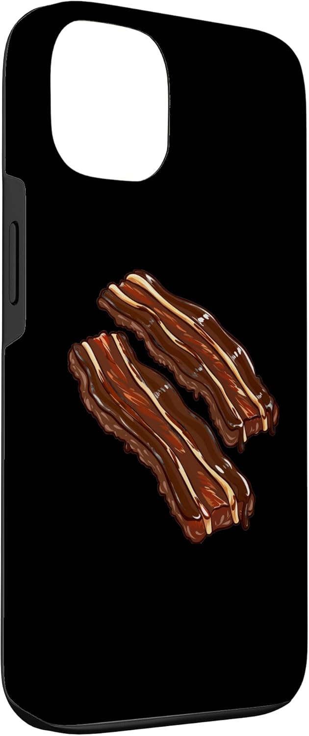 Chocolate Covered Bacon American Food Designs 13 Chocolate Covered Bacon With A Cartoon Style Case for iPhone