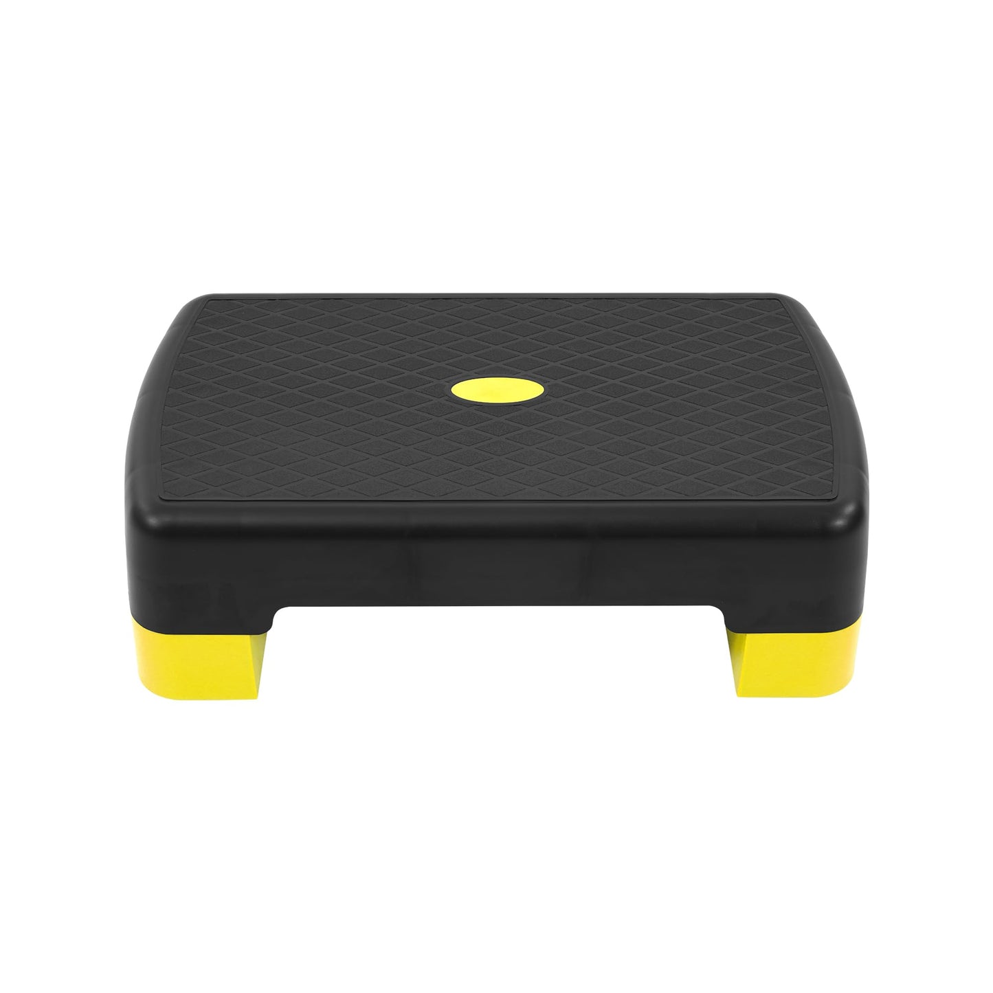 Fitvids 18" Aerobic Step Platform, Workout Stepper with Adjustable 2 Stackable Risers 3" 5.5" for Home Gym Small Space, Exercise Step, Yellow/Black