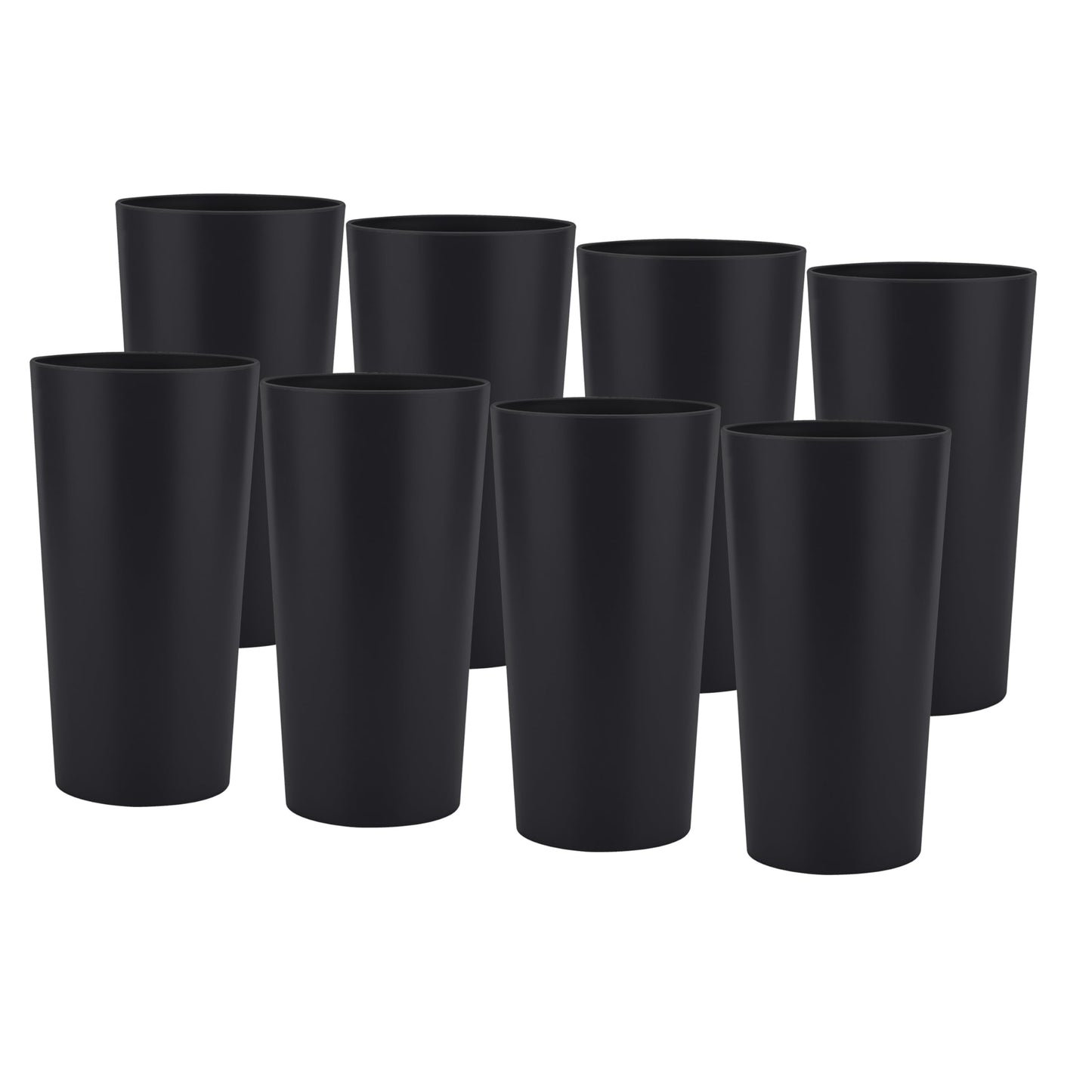 ZAINCA 26-ounce Plastic Drinking Glasses Stackable Tumblers Water Cups Mixed Drinkware, set of 12 Coastal Color Reusable Shatter-resistant Dishwasher Safe