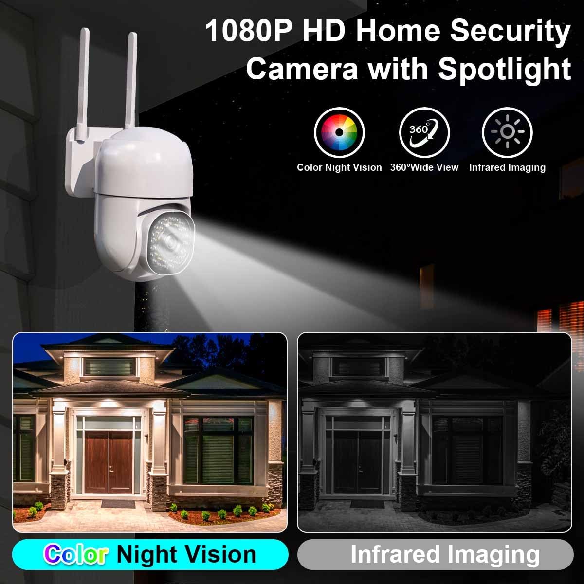 Ayla link 3MP 2K 2.4GHz 360 2-Way Security Camera Outdoor, HD Cameras for Home Security, Support WiFi, PTZ Auto