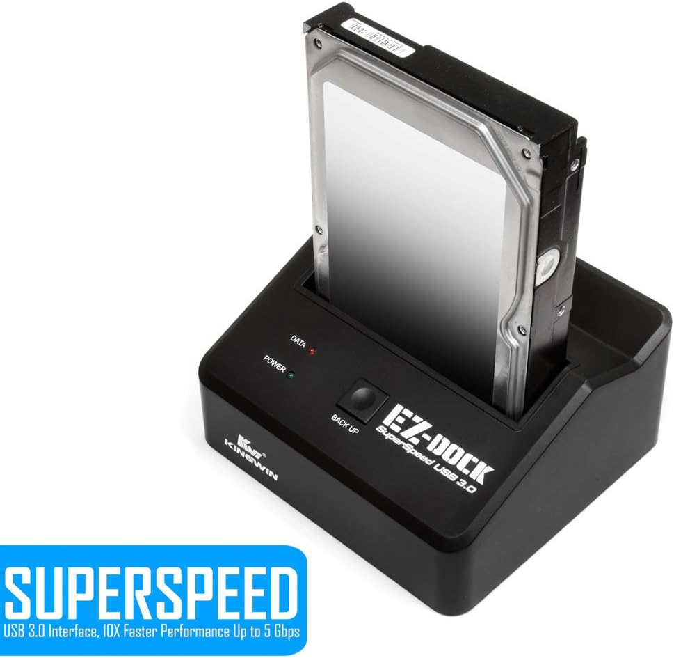 Kingwin 3.0 2.5 3.5 5Gbps USB Hard Drive Docking Station for & SATA HDD/SSD, Hot Swap, Tool-Free, UASP Support