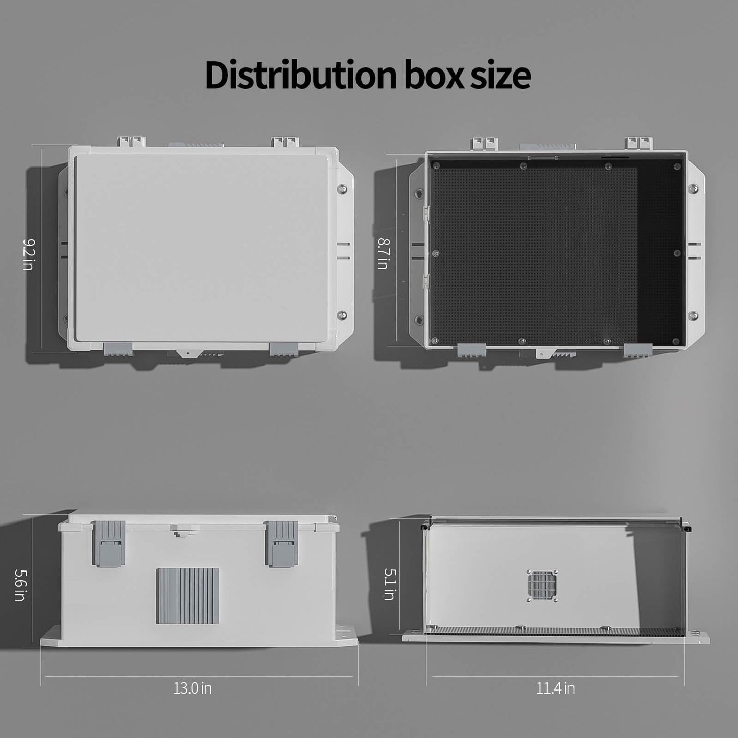 Namunanee Outdoor Electrical Junction Box, ABS Water Resistant Enclosure with Internal Mounting Panel & Hinged Cover (13" H* 9.2" L* 5.6" W)
