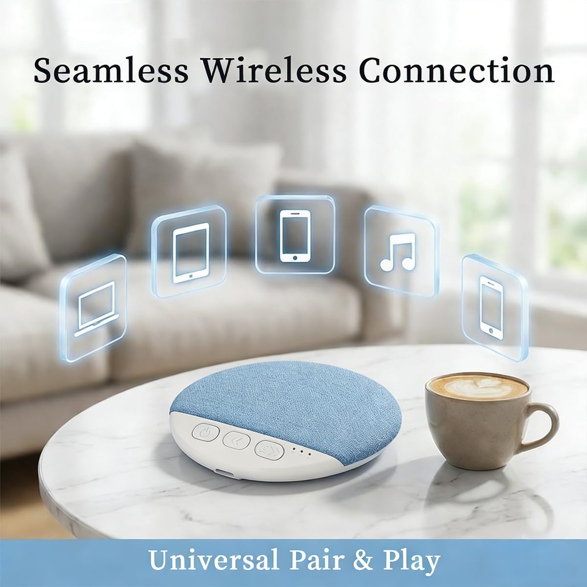 Generic Bluetooth Pillow Speaker for Sleeping, Under Pillow Speaker with White Noise & Timer, Private Sleep Aid