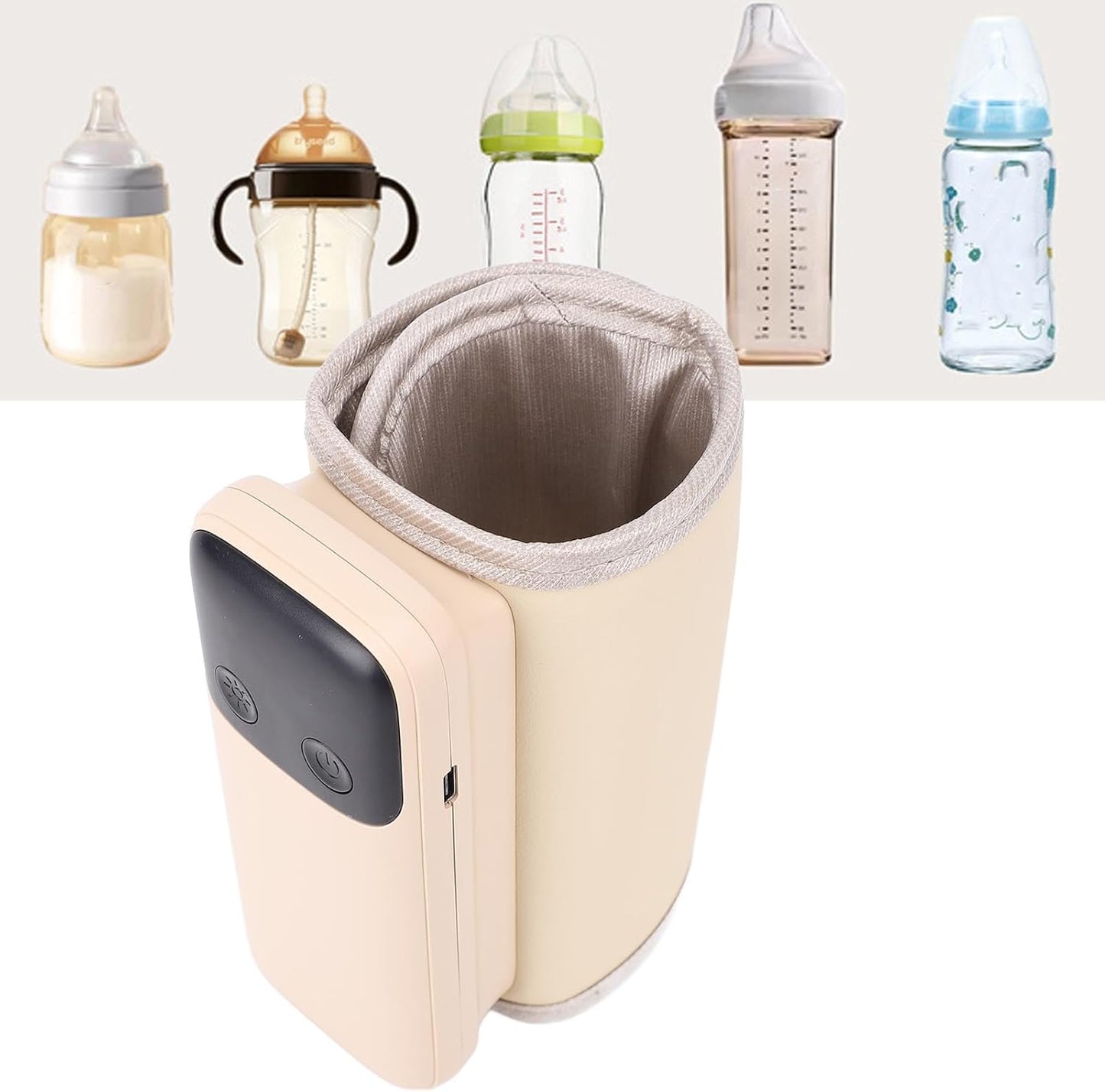 LICAEVEY Milk Bottle Warmer, Portable USB Cordless Constant Temperature Milk Bottle Warm Insulation Cover with Smart