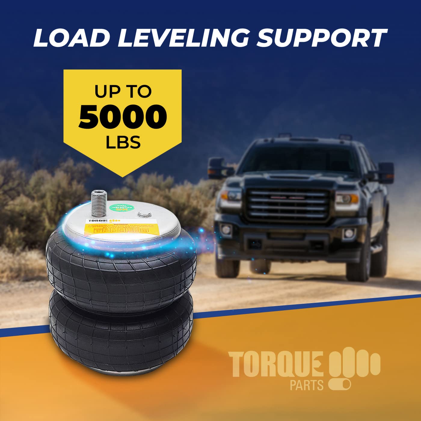 TORQUE Airbag Air Bag Suspension Kit for 2015-2026 Ford F150 2WD 4WD F-150 Rear Helper Bag Spring Towing 5000 lbs (Replaces Firestone Ride Rite 2582) (TR2582)