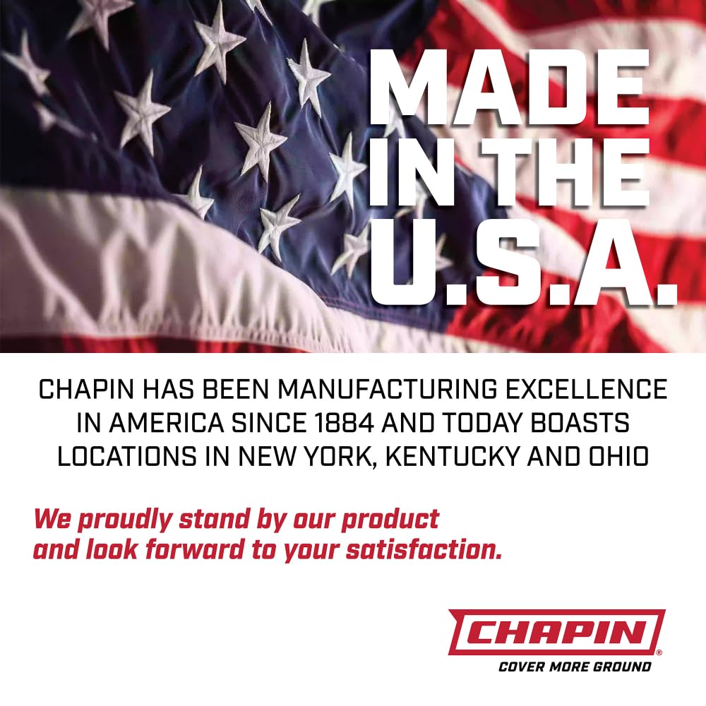 Chapin 19494 Industrial Sprayer, 3.5 Gallon Tri-Poxy Open Head Sprayer for Professional Concrete & Construction Applications, Chemical-Resistant Seals with All Brass Components, 3 Nozzles