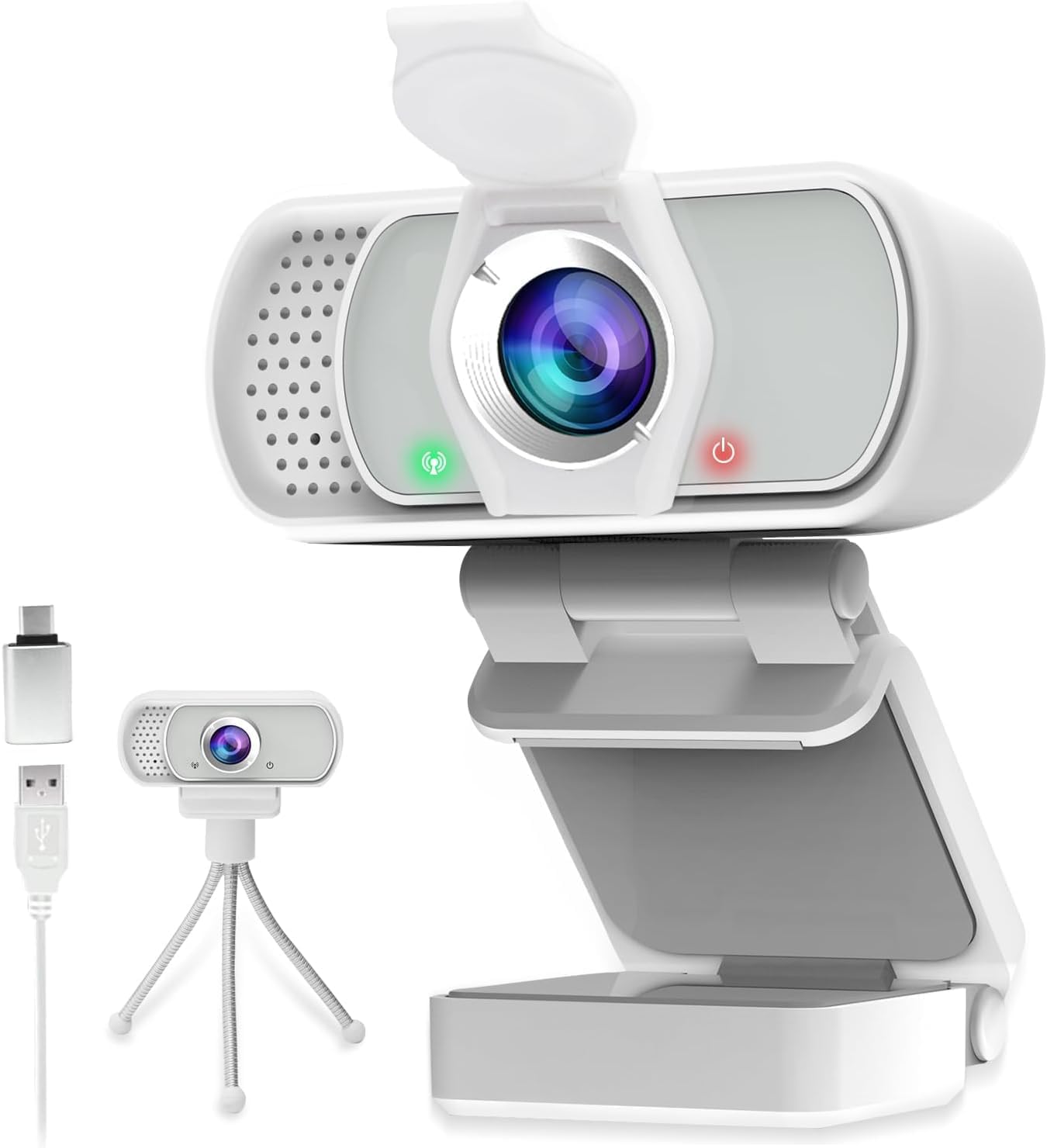 ZIQIAN 1080P 110 2,Video usb c webcam Webcam,Live Streaming Web Camera with Stereo Microphone, Desktop or Laptop USB