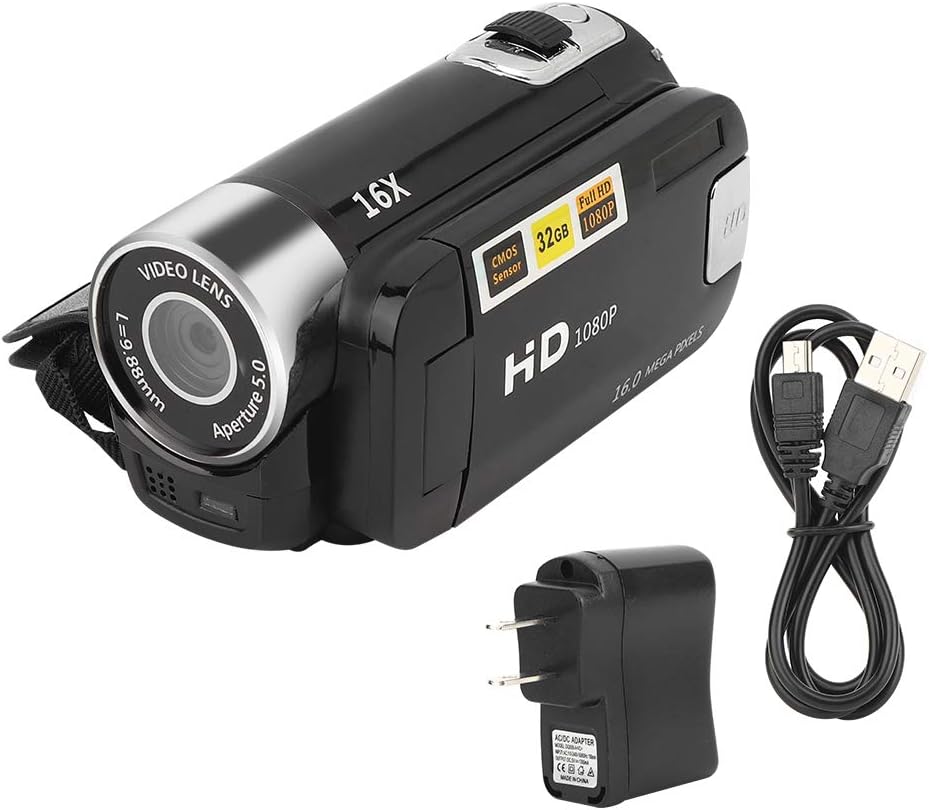 Focket 16X 2.7in 16MP 128GB Digital Zoom Video Camera Camcorder, LCD Screen Digital Camera Recorder Vlogging Camera