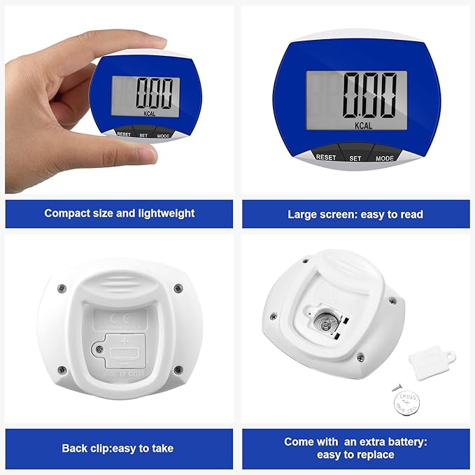 Weewooday Pedometer for Walking Steps and Miles Simple Step Counter Clip on for Walking with Digital Display Portable Tracker Pocket Pedometer Bulk for Men Women Adults Seniors