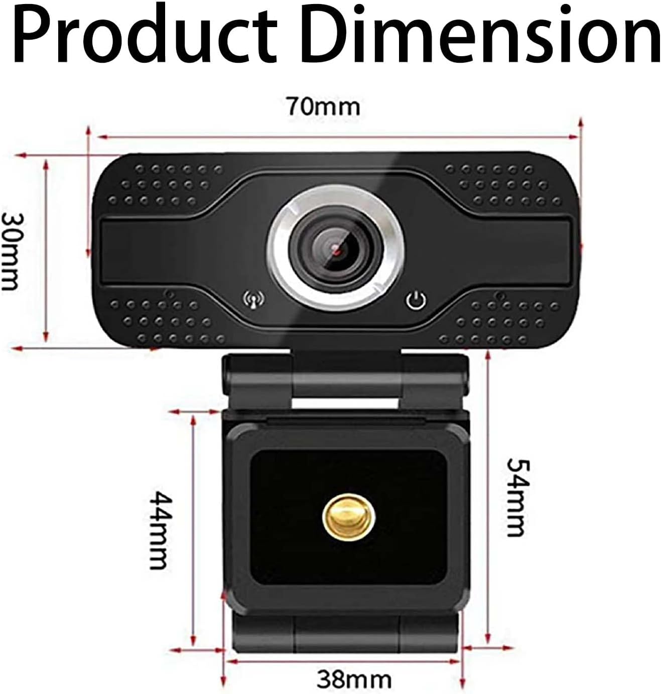 Jinpei 2K JW-05B QHD Webcam with Privacy Cover, Microphone, Web Computer Camera, Plug and Play,for Zoom/Skype/Teams